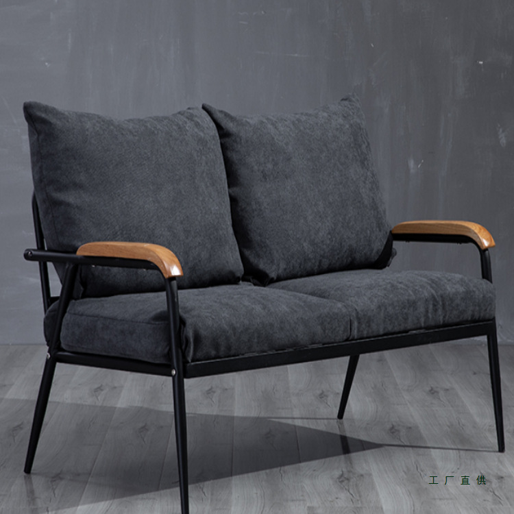 现代简约日式布艺沙发椅小户型客厅实木阳台休闲铁艺ins家具组合