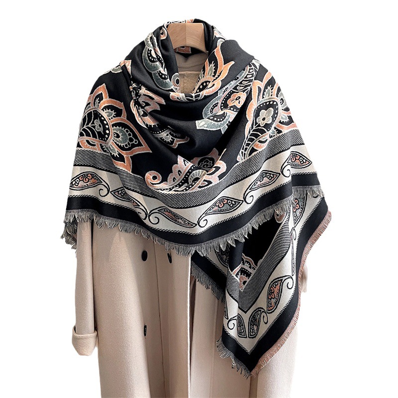 Air Conditioning Office Shawl Spring and Summer Women's Cold-Proof Small Blanket Scarf Outer Wear Fashionable Stylish Tassel Large Kerchief Wholesale