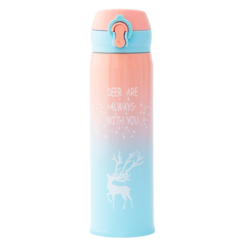 Christmas Gradient 304 Stainless Steel Student Children Boys and Girls Couple Insulated Bottle