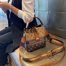 ww5老花水桶包奢侈品大牌真皮女包2024韩版新款高级感百搭复