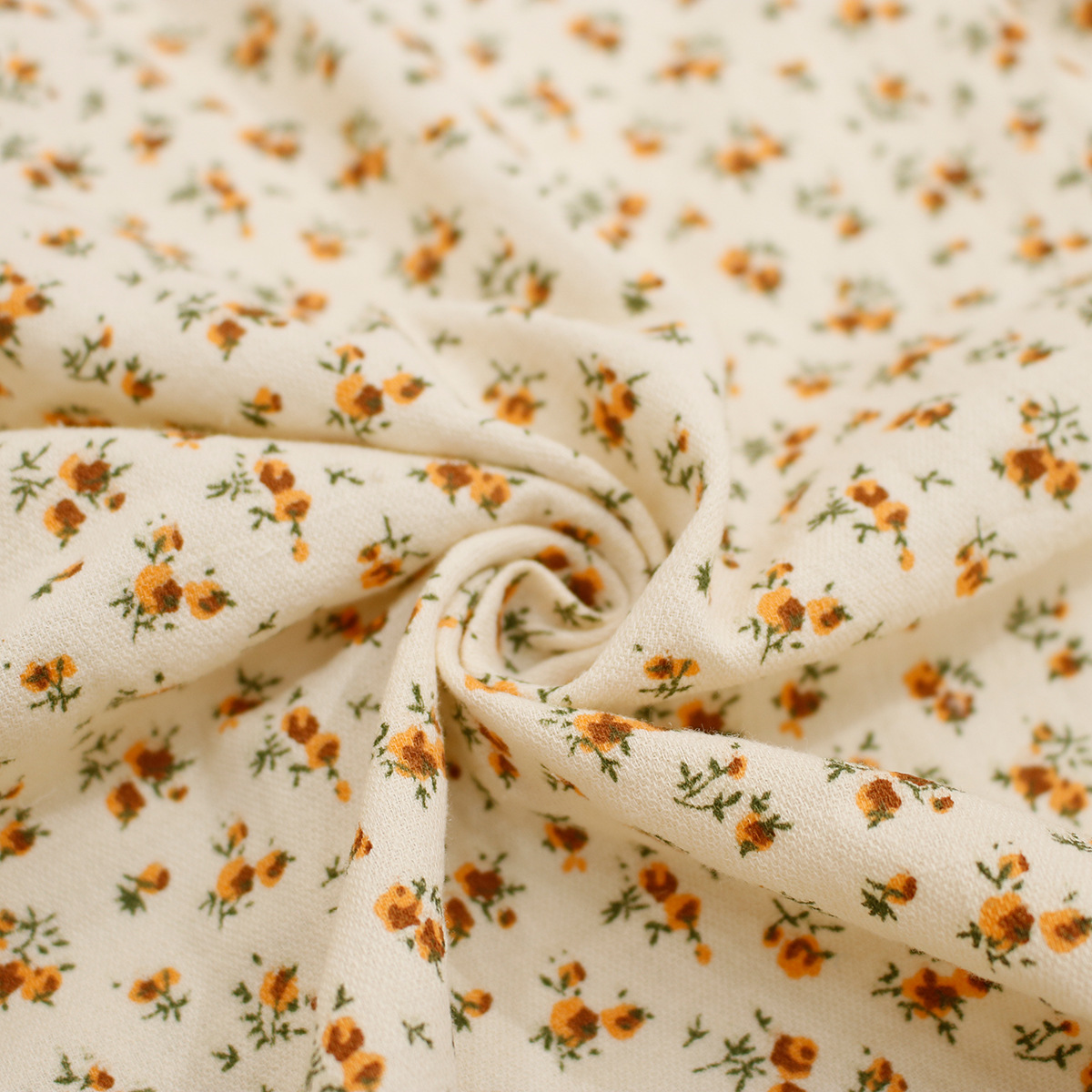 2021春夏韩系小碎花布料柔软水洗棉日韩连衣裙全棉服装印花面料