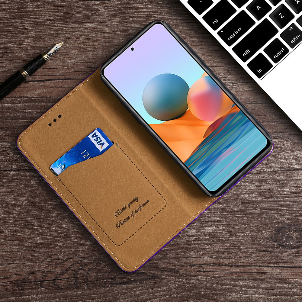 适用创意红米10插卡保护套redmi note10s磁吸手机皮套9t 5g手机壳