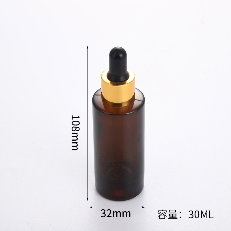 Tawney Essential Oil Bottle 30ml 50ml Glass Bottle with Dropper Aromatherapy Liquid Storage Bottle Lotion Bottle Factory Wholesale