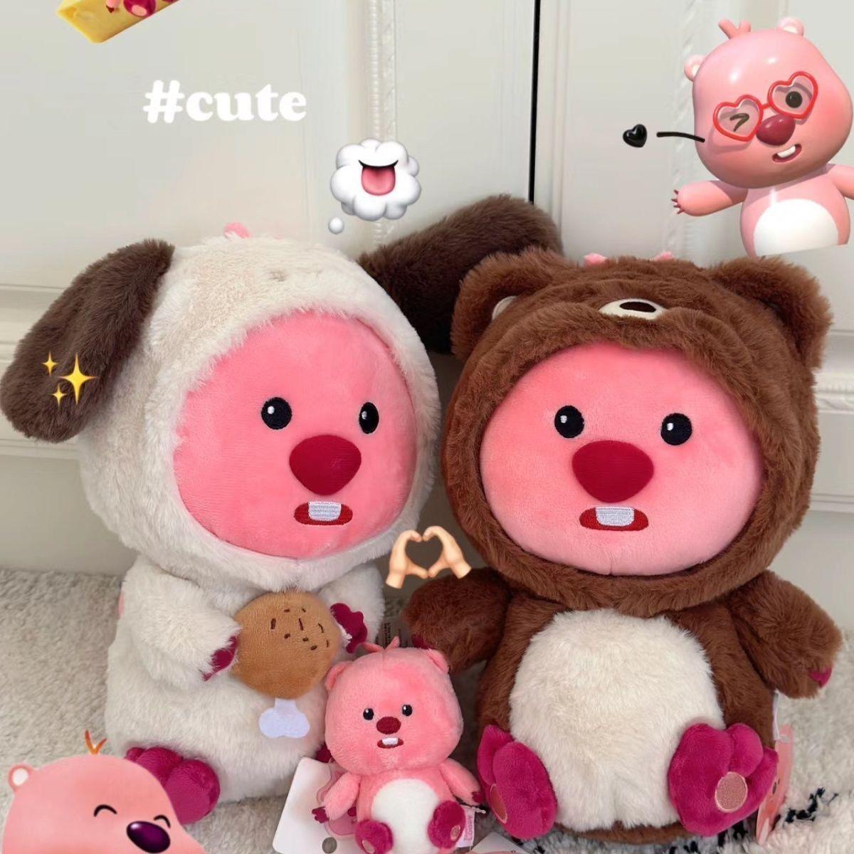 Xiaohongshu Internet Celebrity Little Beaver Loopy Doll Pillow Girls Cross-Dressing Ruby Doll Birthday Gift for Girls