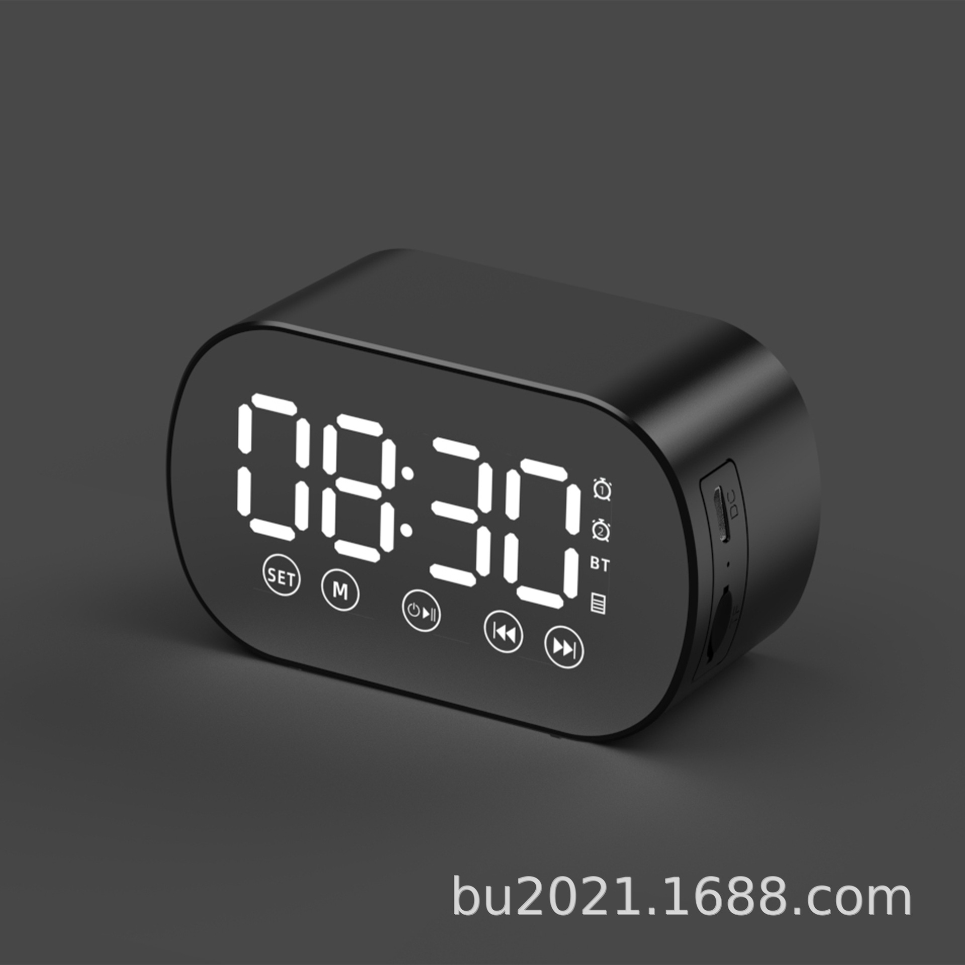 Cross-Border Hot Smart AI Bluetooth Speaker Student Household Mirror Clock Alarm Clock Mini Pluggable Radio Audio