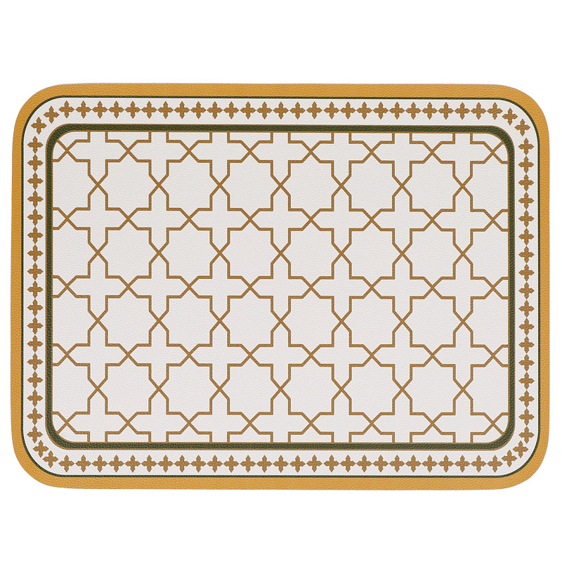 Heat Proof Mat Dining Table Cushion High-Grade Household Waterproof and Oil-Proof PVC Affordable Luxury Style Western-Style Placemat Anti-Scald Bowl Placemat Coaster