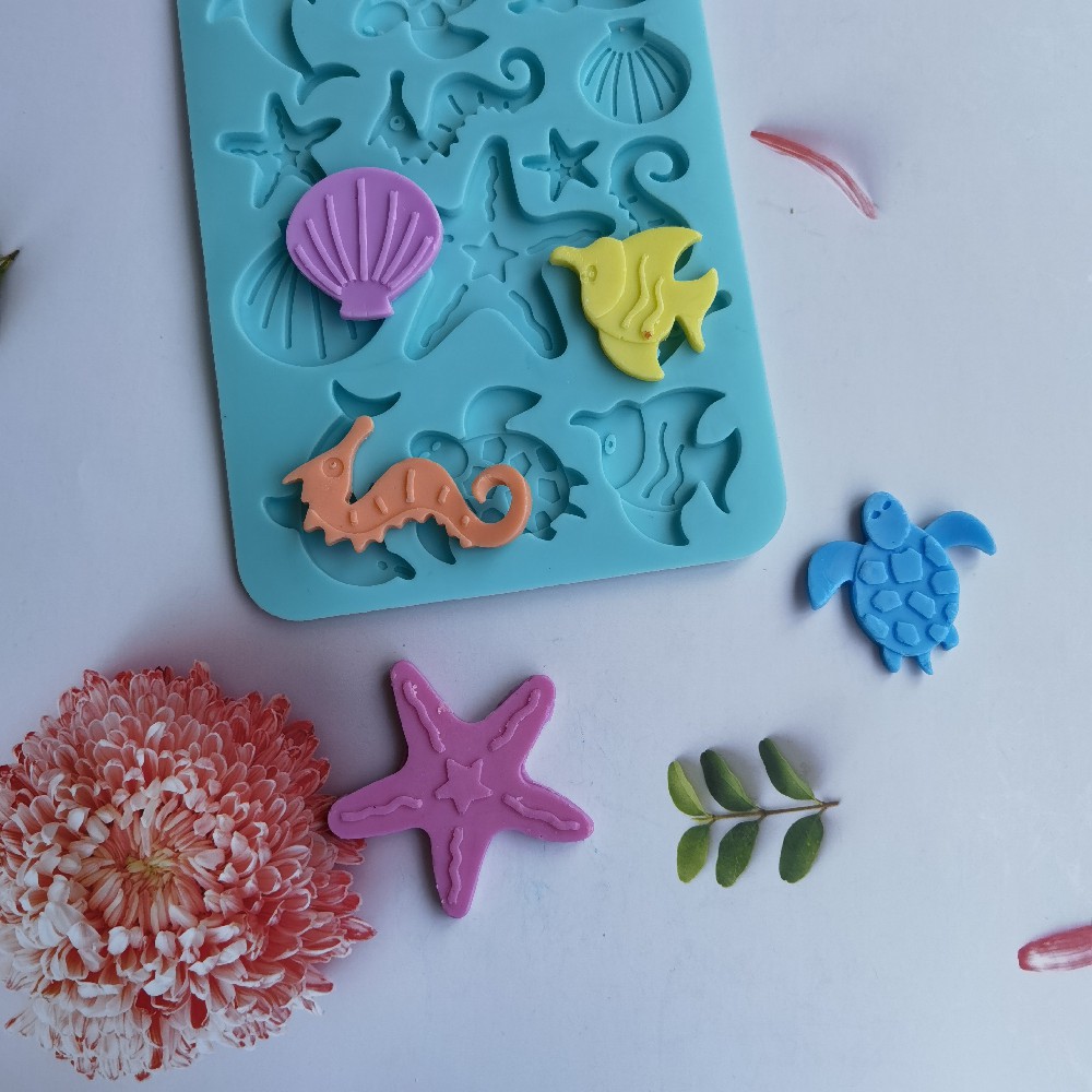 Silicone Marine Life Cake Mold DIY Chocolate Seahorse Ice Cream Jelly Pudding Soap Cake Mold