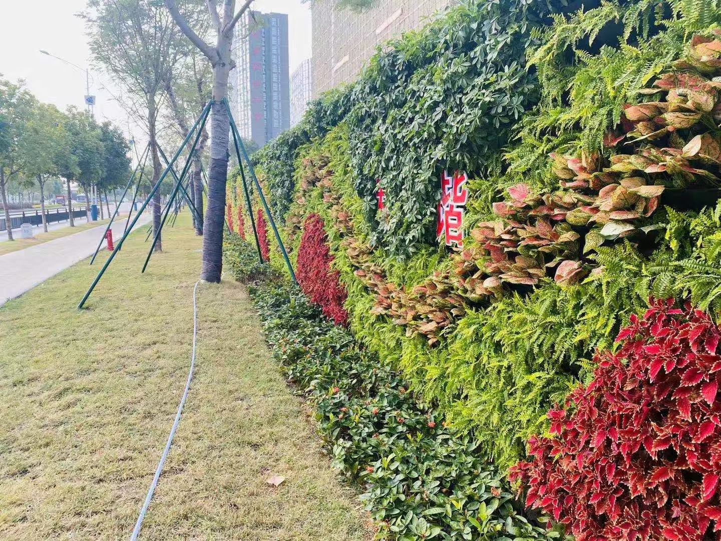 定制仿真植物墙背景墙仿真绿植墙仿真塑料草坪墙市政绿化道路围挡