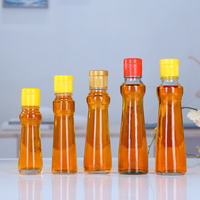 厂家批发金龙鱼油瓶密封香油瓶麻油瓶拉环盖玻璃瓶调味品瓶