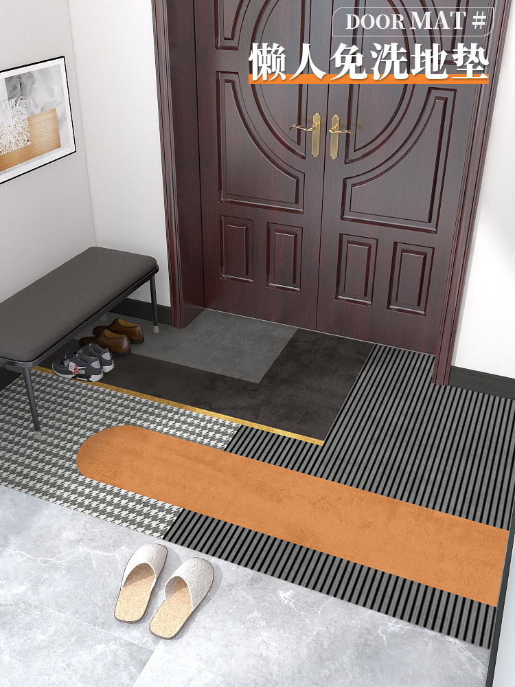 Entrance Door Mat PVC Waterproof Washable Pet Foot Mat Urine Pad Door Kitchen Doorway Carpet Can Be Cut
