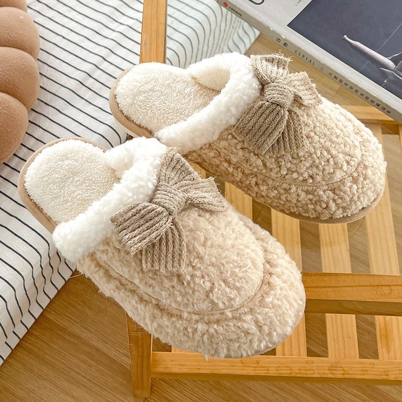 2023 New Cotton Slippers Women's Winter Warm Thickened Women's Cotton Shoes Non-Slip Thick Bottom Women's Home Couple Slippers