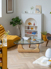 北欧家用实木异形茶几小户型客厅玻璃创意茶台阳台民宿休闲咖啡桌