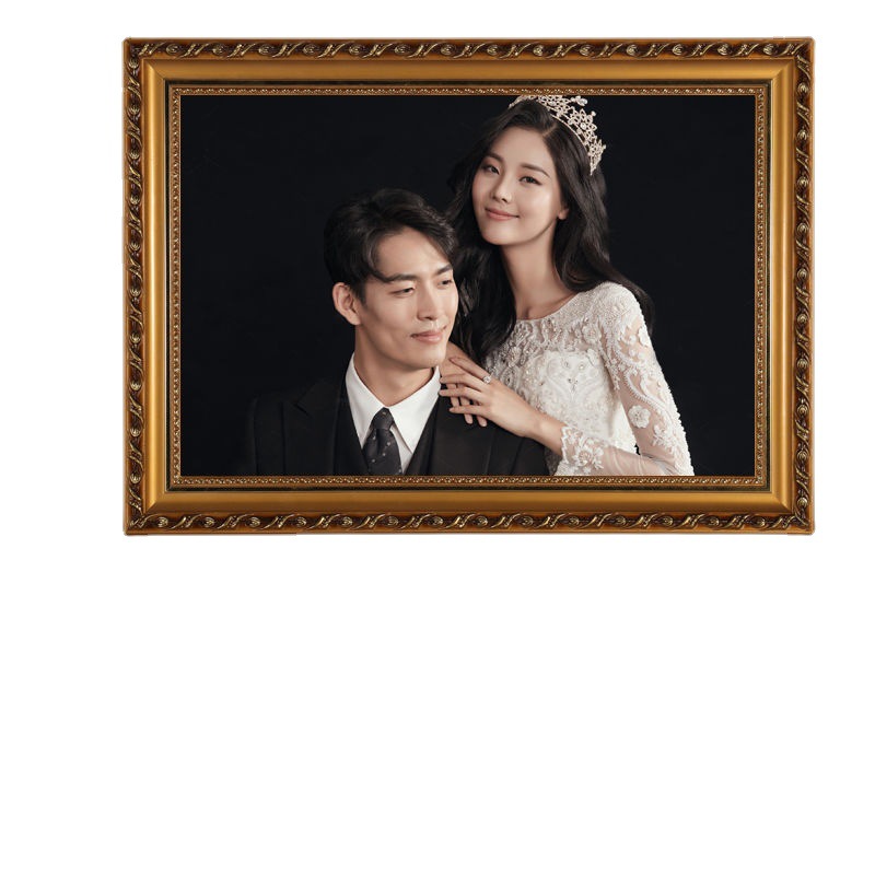 洗照片大相框挂墙带20寸30 36 40寸实木婚纱照全家福相片打印可订