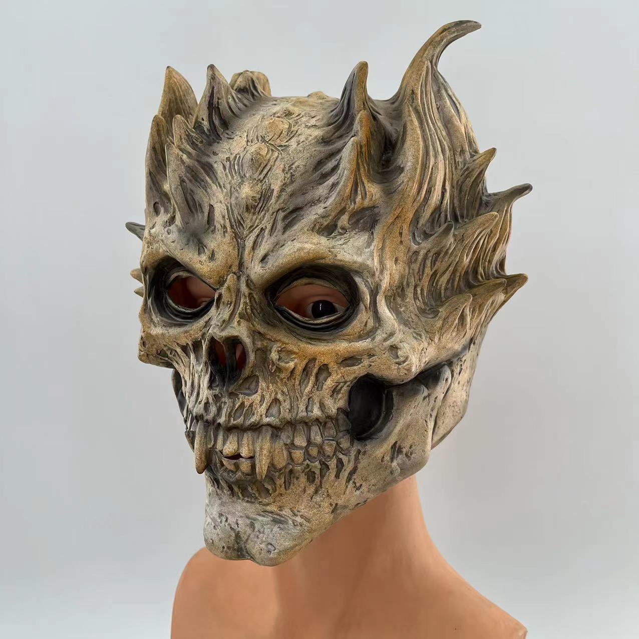 独立站骷髅头骨战士 死亡头骨面具/恶魔头骨/恐怖万圣节面具-阿里巴巴