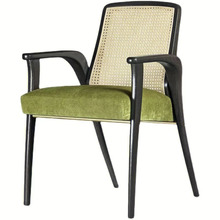 设计师藤椅北欧实木藤编餐椅家用现代简约扶手椅新中式靠背椅书椅