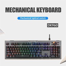 欧赛得DK960游戏机械键盘104键有线电竞茶轴红轴键盘跨境外贸热销