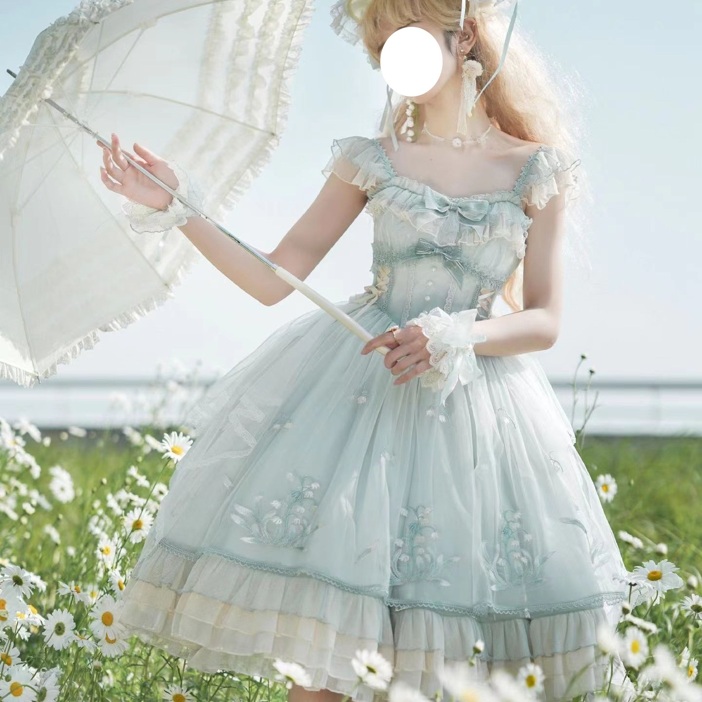 洛丽塔裙子lolita刺绣甜美背带裙优雅华丽洋装成人礼运动会连衣裙