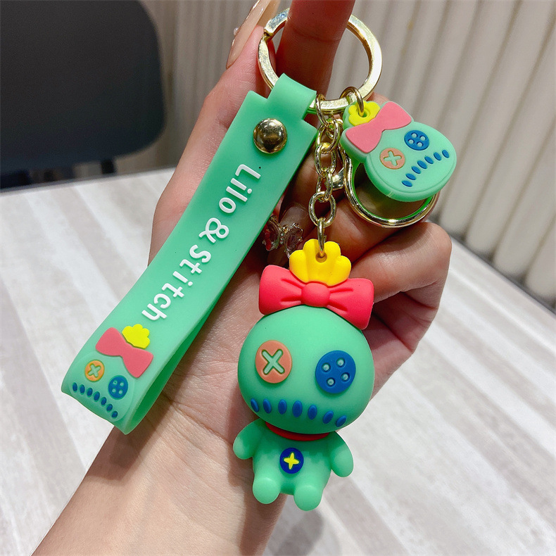 Cartoon Stitch Creative Keychain Cute Baby Accessories Small Gift Hanging Silicone Gift Doll Key Chain