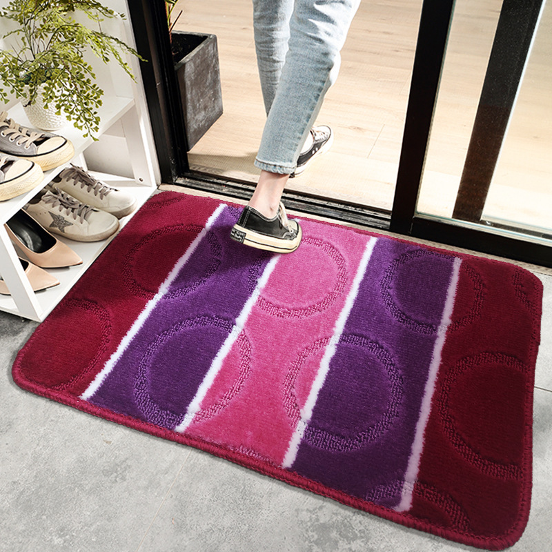 Doorway Sand Scraping Mud Floor Mat TPR Bottom Bathroom Non-Slip Absorbent Mat Polypropylene High Dyke Loop Velvet Floor Mat