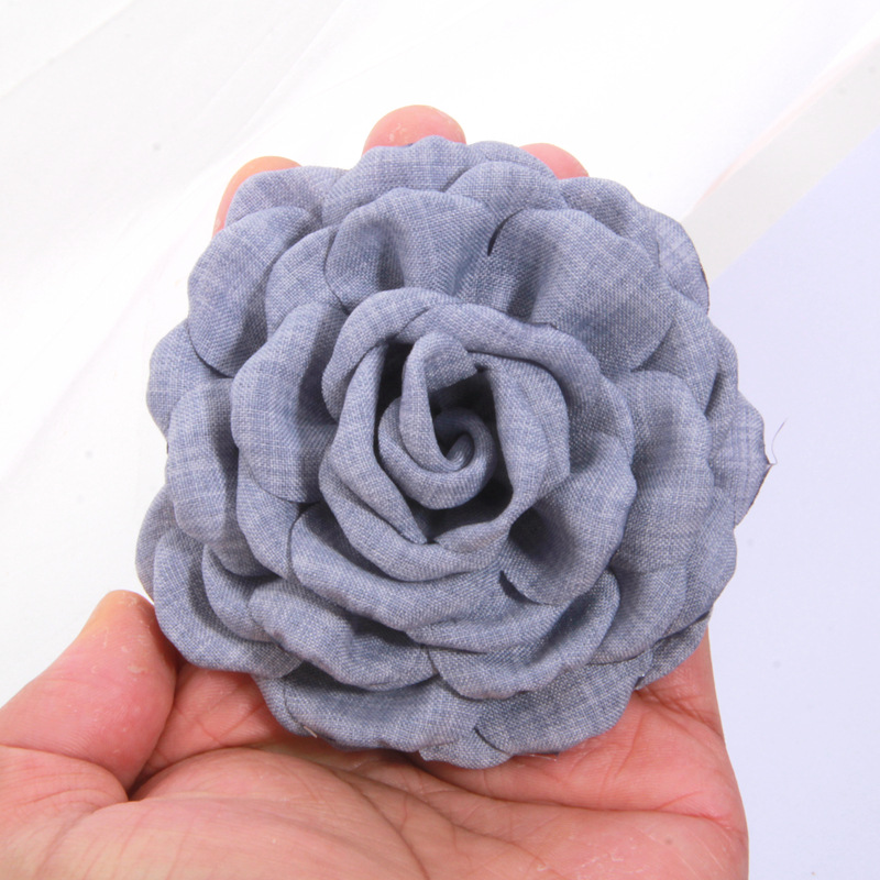 9cm Three-Dimensional Burning Edge Camellia Flower Caro Same Style Baking Side Hairpin Scratch Flower Diy Headdress Boutonniere Accessories