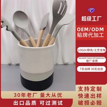 陶瓷筷子筒刀叉架餐具笼厨房用品收纳盒北欧筷筒储物罐创意工具筒