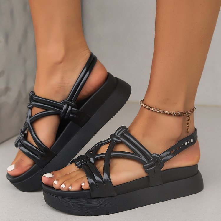 2023新款梅丽莎厚底女凉鞋松糕罗马宽面夏季果冻鞋增鞋-阿里巴巴