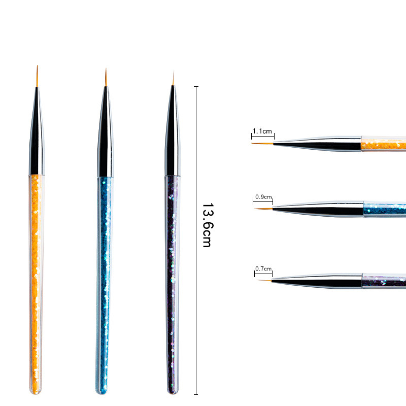 172 sequins acrylic fluoresent marker 3 pcs cable light therapy flower drawing cable painting manicure brush tools