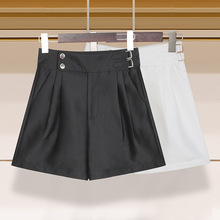 深圳南油高端女装 2024新款黑色高腰短裤女夏季小众设计感休闲裤