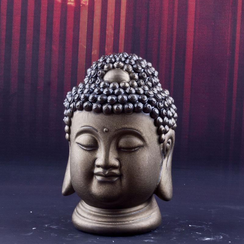 德化陶瓷佛头摆件新中式禅意雕塑作品工艺品玄关客厅复古装饰摆件