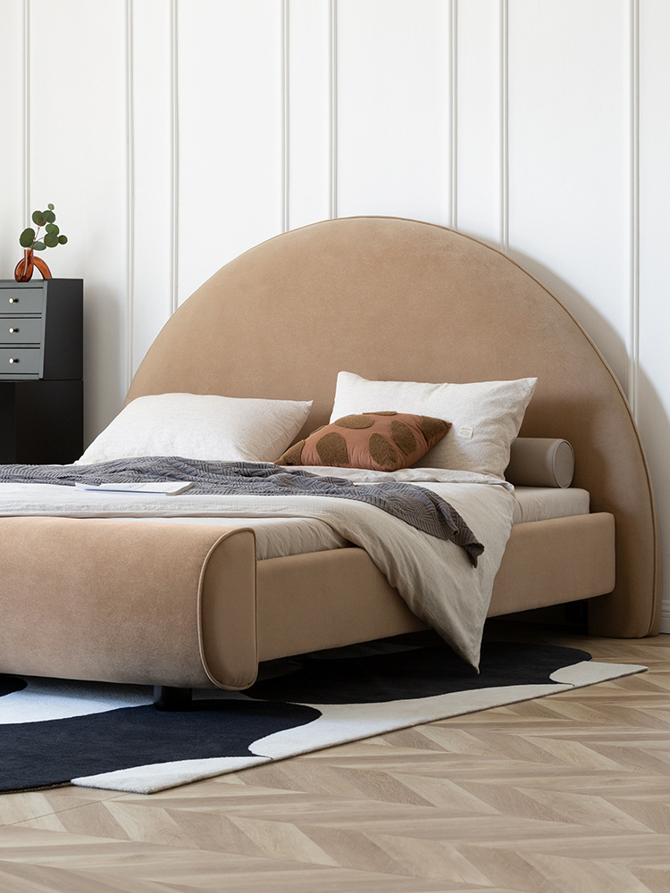 0成交3张北欧简约现代半圆布艺双人床1.8米1.