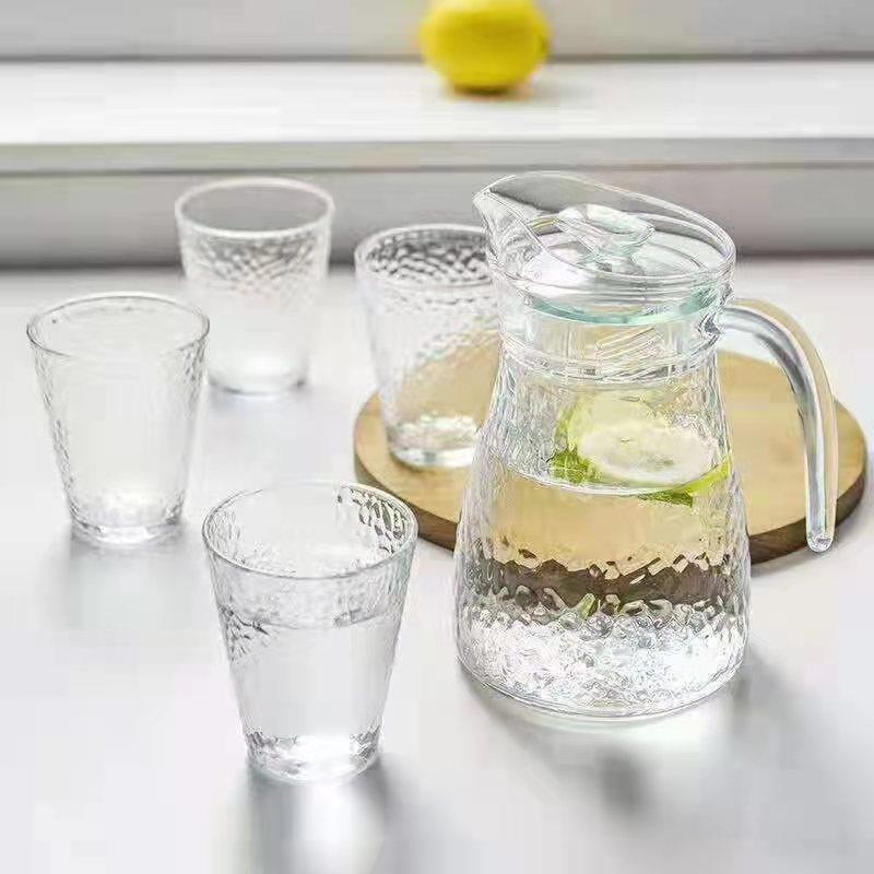 Hammer Pattern Drinking Ware Cold Water Bottle Plastic Kettle Juice Jug Jug Acrylic Restaurant Heat-Resistant Transparent Water Pitcher Household