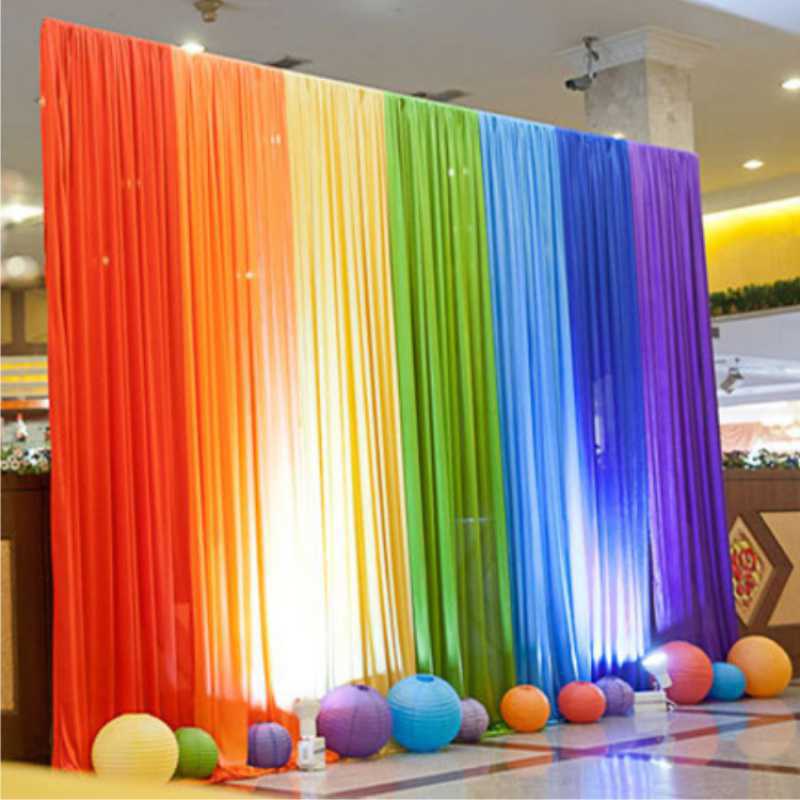 厂家直发六一儿童节舞台彩虹背景墙幼儿园开学活动布置房间装饰纱