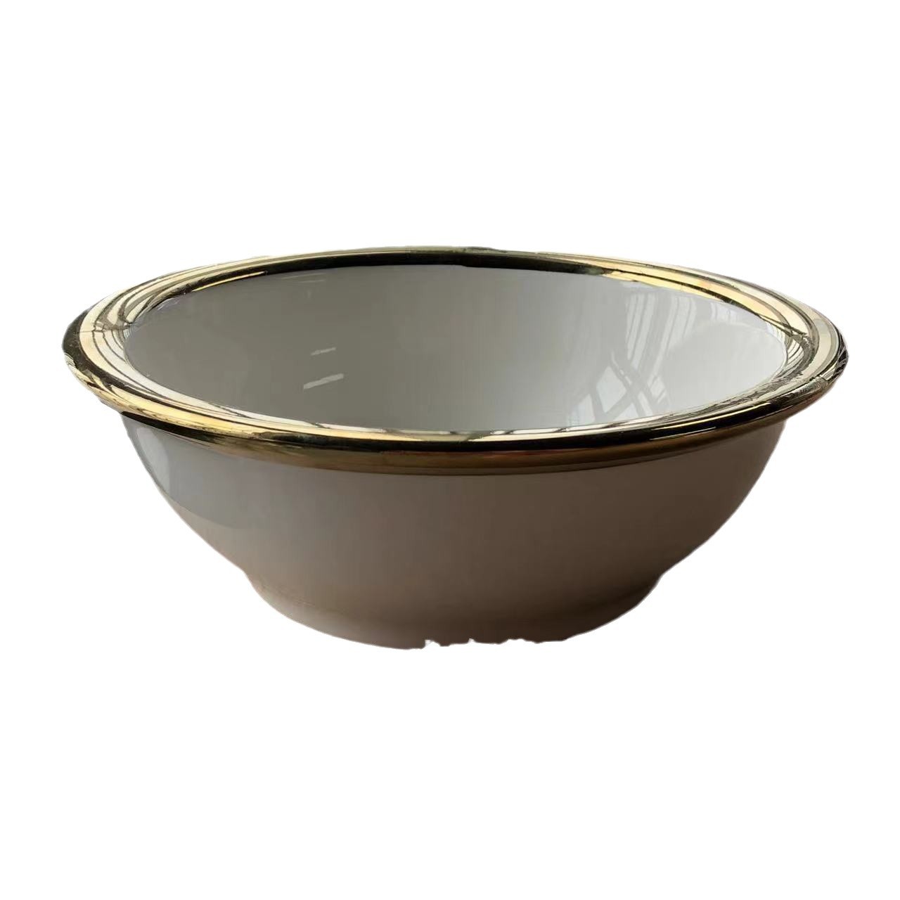 high-end electroplating width gilt edging porcelain soup ancient classic big soup bowl soup base with golden edge