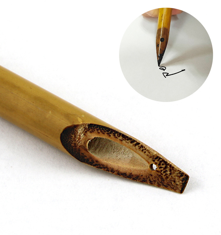 竹子蘸水笔钢笔 藏文艺术字绘画钢笔左斜右斜平头蘸水钢笔dip pen