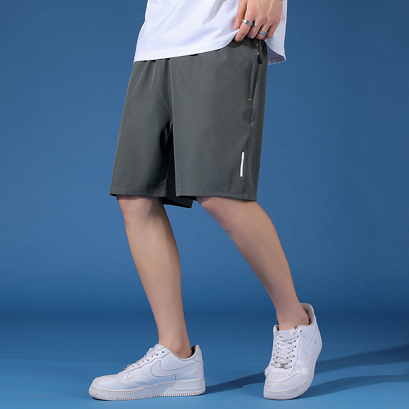 Summer Men's Ice Silk Shorts Men's Large Size Quick-Drying Casual Pants Men's Five-Point Trendy Beach Casual Sports Pants