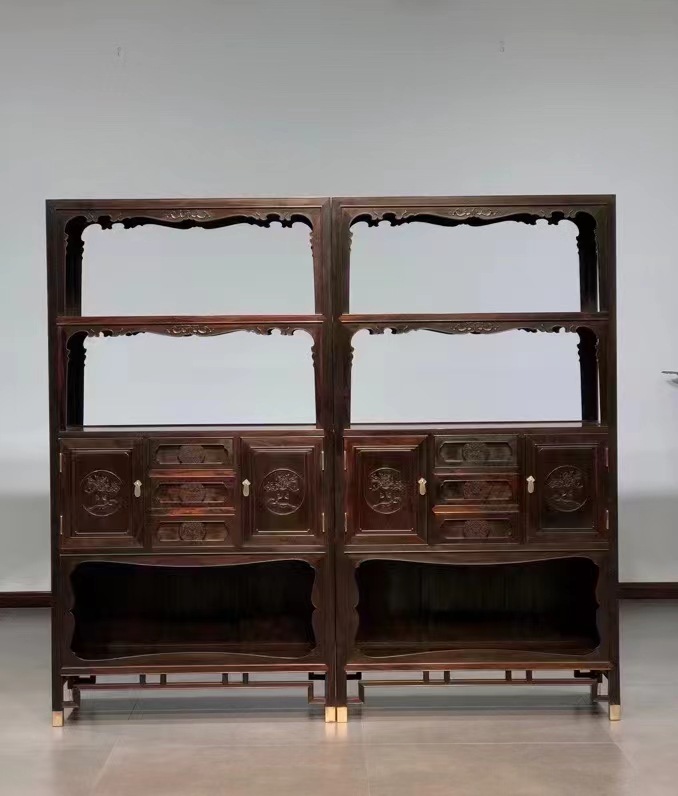 南美红酸枝微凹黄檀小书架书房柜餐边柜仿古典新中式红木家具