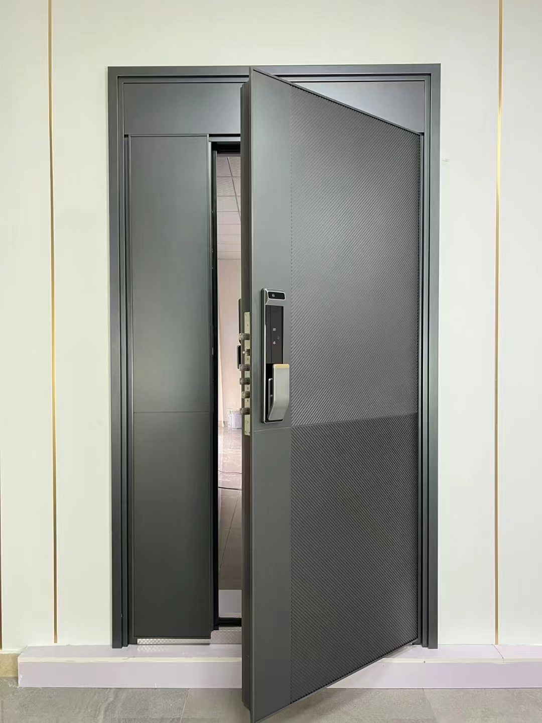 工程门专用子母门高端小区入户门现代简约家用别墅门甲级防盗门