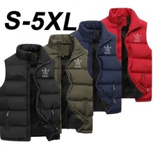 Autumn Winter Men's Sleeveless Down Vest High Quality Print