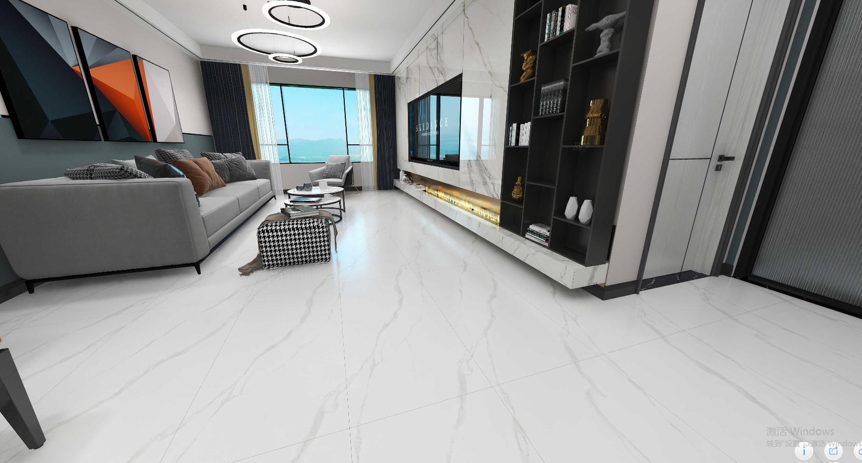 柔光通体大理石瓷砖600x1200 客厅干挂上墙砖全通体防滑地砖墙砖