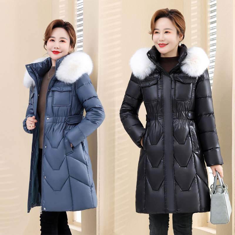 年轻妈妈冬装外套羽绒棉服中年女士中长款棉袄中老年女装冬季棉衣