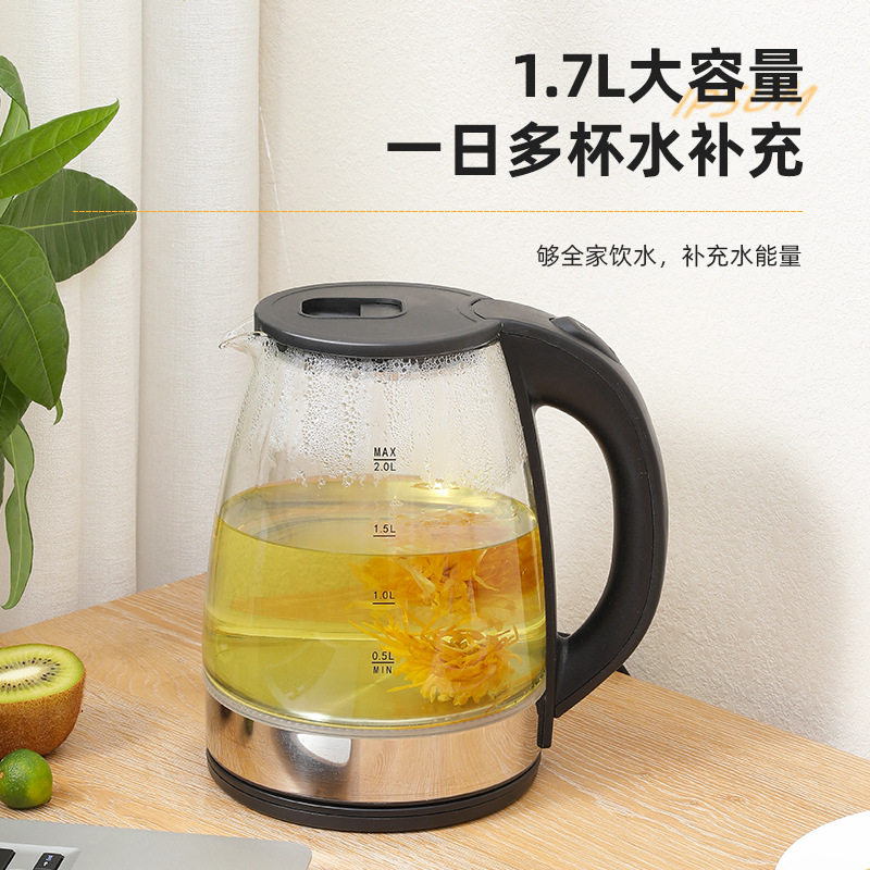 Stainless Steel Transparent Glass Small Household Appliances Household Water Boiling Kettle Household Large Capacity