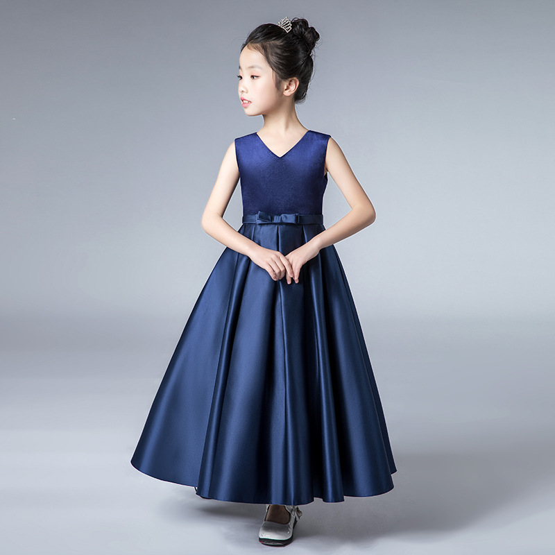 女童晚礼服表演服长款公主裙大提琴合唱比赛考级六一儿童节演出服