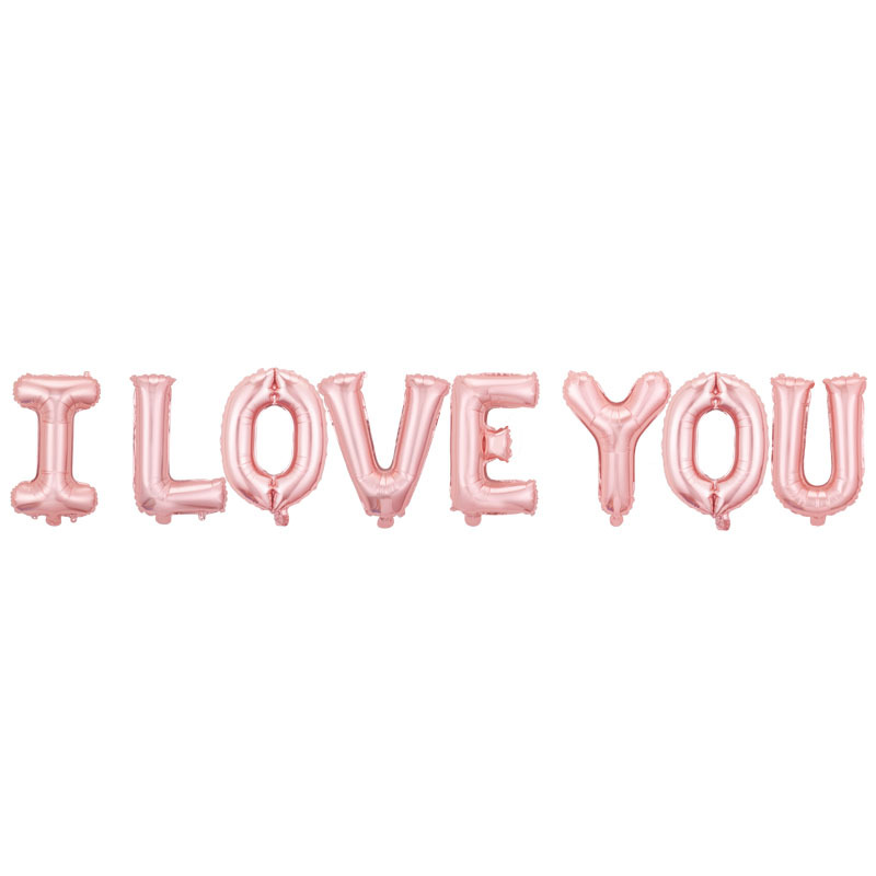 16-Inch I Love You Letter Set Aluminum Balloon Valentine's Day Decorations Arrangement Wedding Room Confession Balloon