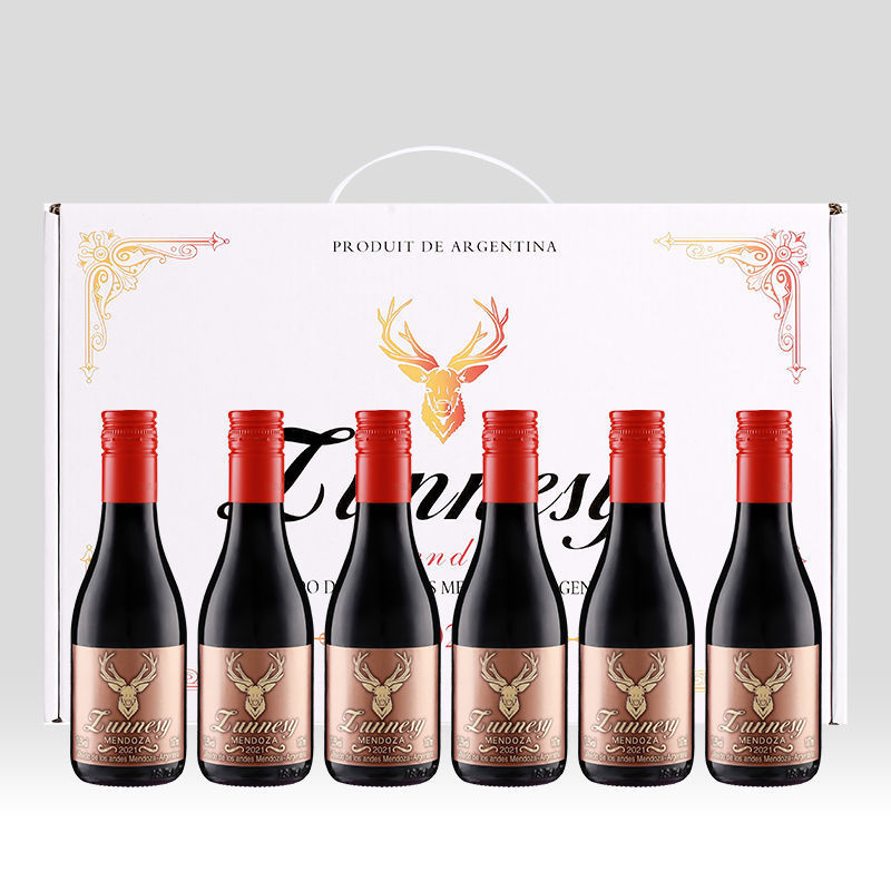 【宠粉】阿根廷进口红酒干红葡萄酒小瓶红酒整箱6瓶礼盒装187ml