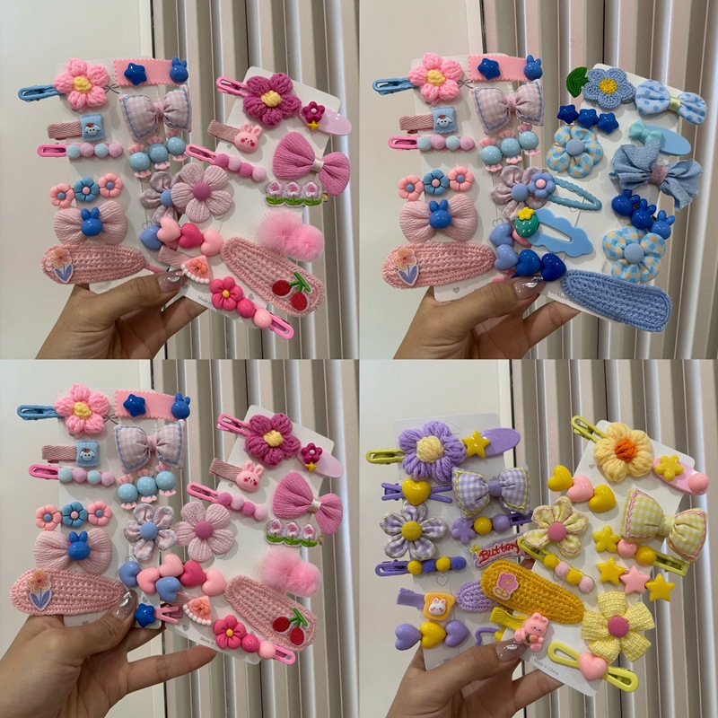 儿童毛线卡通发夹公主头饰秋冬小女孩碎发夹bb发卡可爱毛绒发饰品