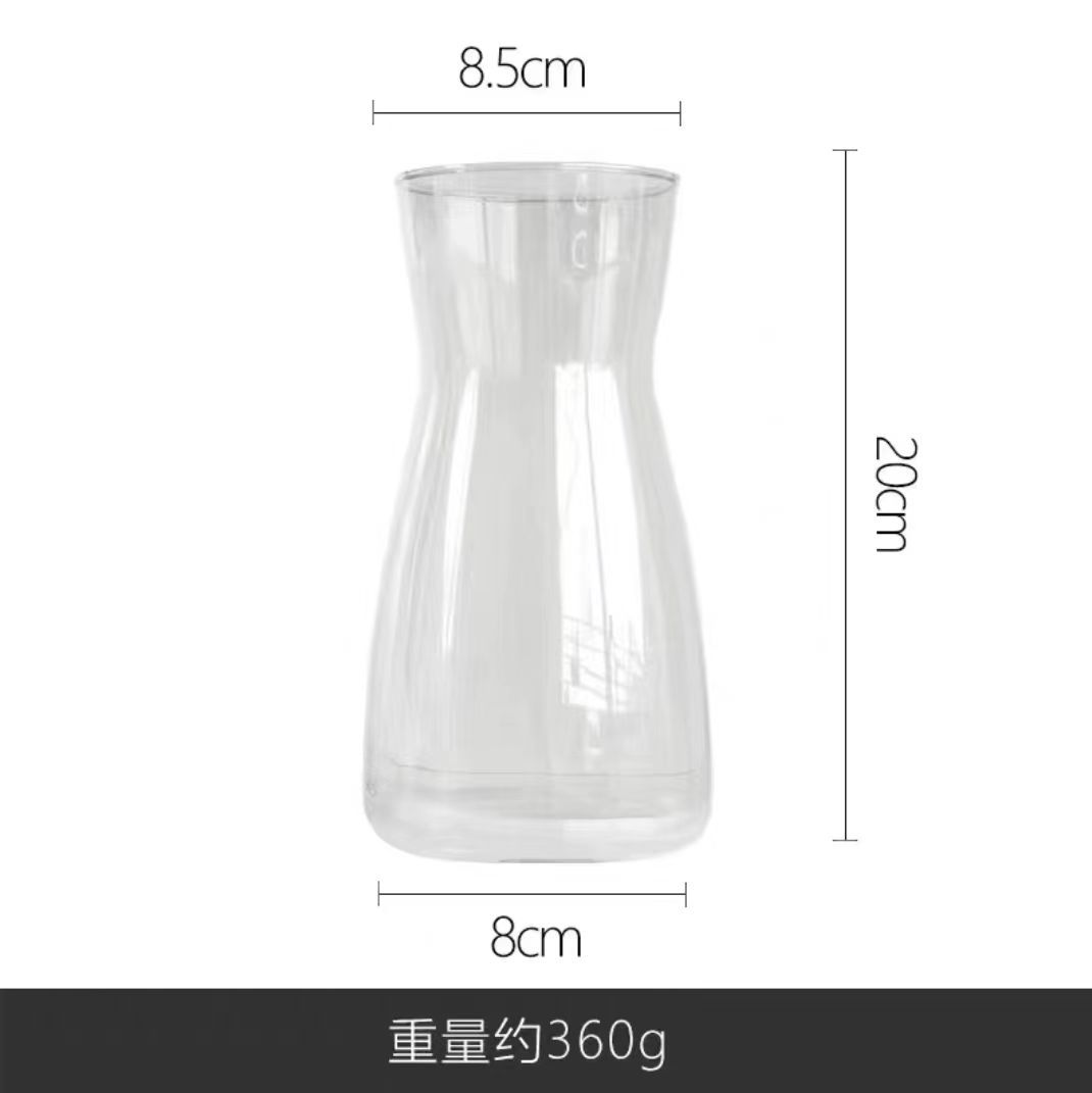 Simple Corset Transparent Glass Vase Hydroponic Flowers Lily Rose Desktop Colorful and Fresh Vase Decoration