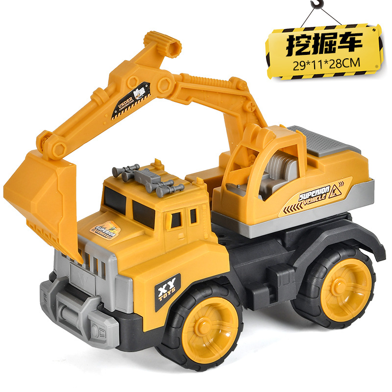 Children's Large Simulation Engineering Vehicle Excavator Crane Inertia Drop-Resistant Toys Wholesale Factory Stall Night Market Stall