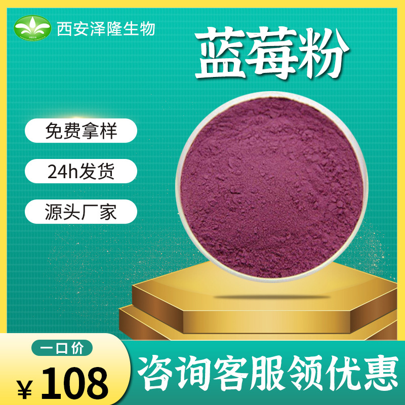 蓝莓冻干粉 蓝莓果粉 蓝莓花青素 1kg 蓝莓提取物 水溶蓝莓果汁粉