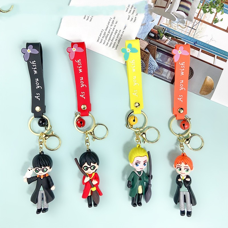 Creative Cartoon Harry Potter Keychain Cute Magic College Ron Hermione Key Chain Men and Women Handbag Pendant