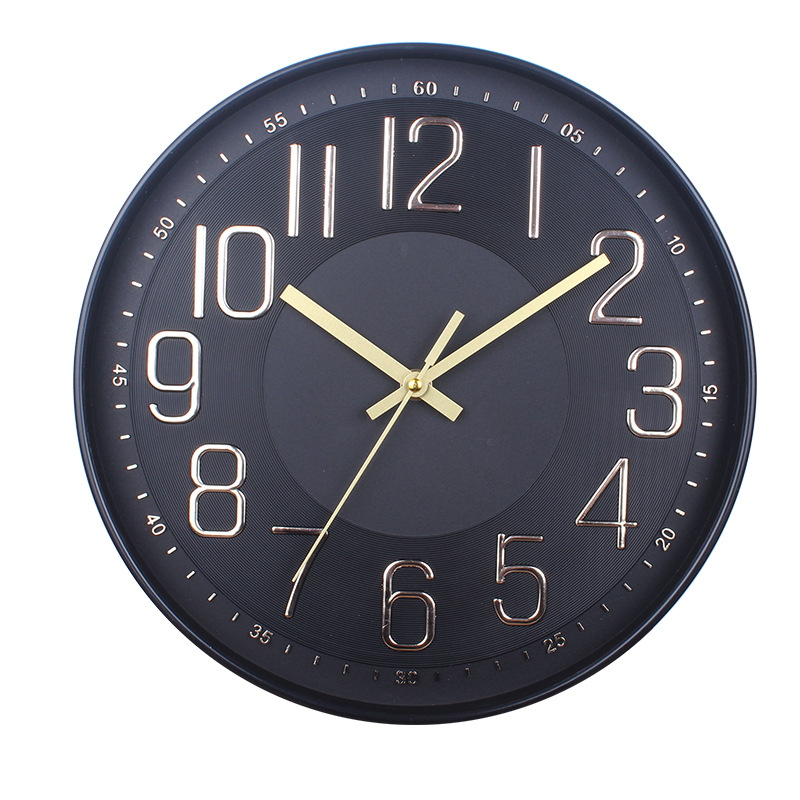 Simple and Versatile Electronic Wall Clock Personalized Creative Font Clear Noiseless Clock Travel Time Accurate 12-Inch Quartz Clock